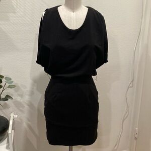 Ark & Co Open Back Cold Shoulder Cutout Black Dress